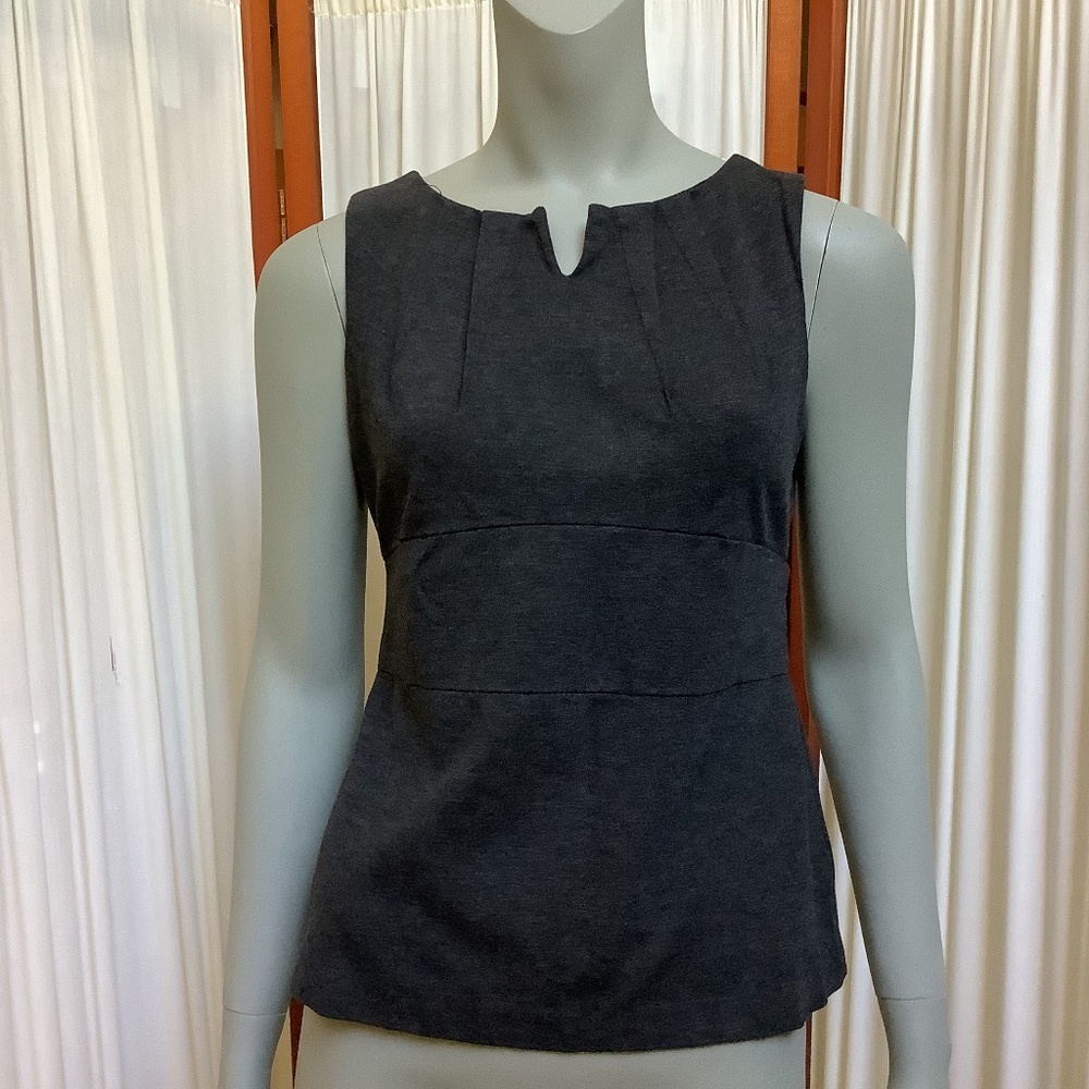 CAbi Perfect Shell Top #649 in Charcoal Ponte Knit Size 6